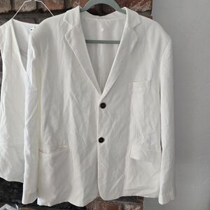 Classic White Men's Linen Suit Set